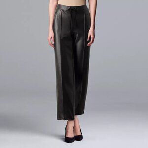 Simply Vera Vera Wang Women's Faux Leather Cropped Pants NWT
